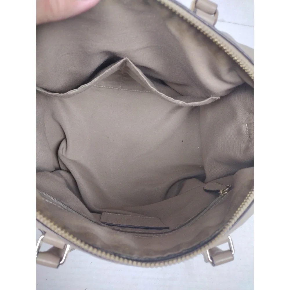 COACH F36672 Bennett Satchel Taupe Tan Pebble Leather Hand Bag Medium